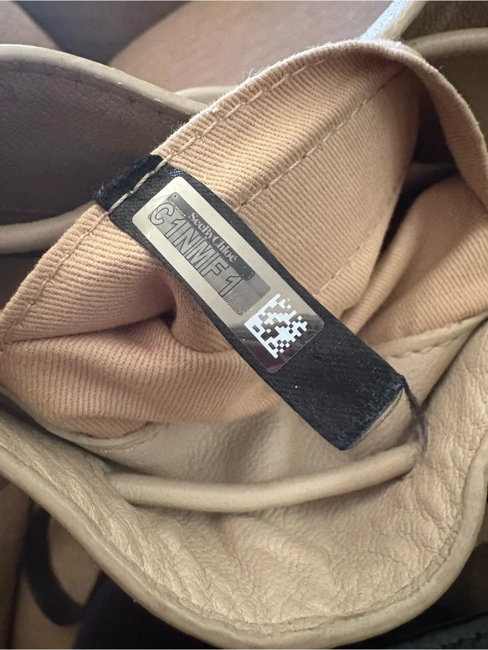 SEE By Chloe Leather Bucket Crossbody Bag in Cream with Gold Hardware $100